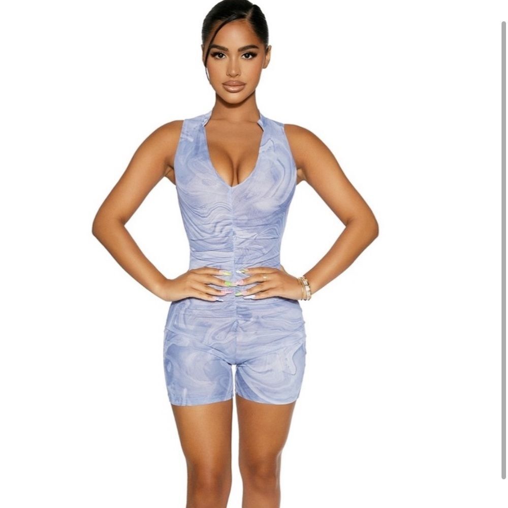 RUCHED SHEER ROMPER
